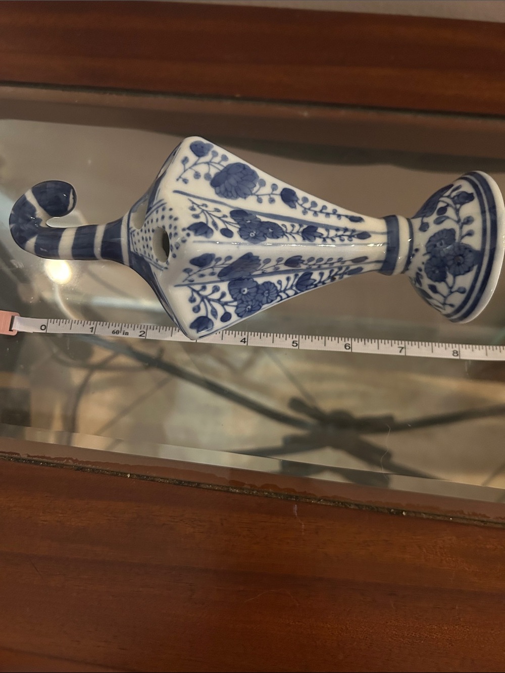 Blue and White Ceramic Umbrella Bud Vase - Home Art - Picture 3 of 3